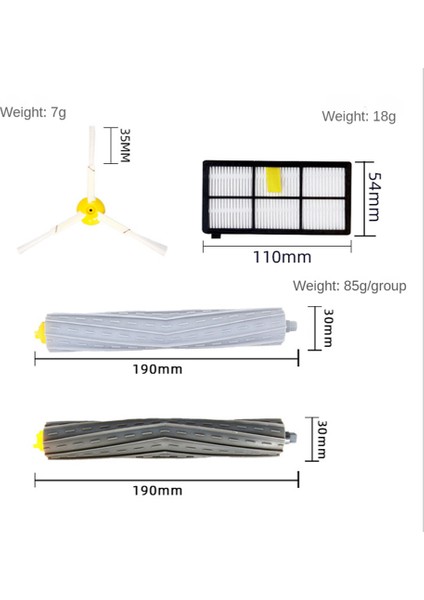 800 860 870 880 980 Için Uygundur Yıkanabilir Kauçuk Fırça Ana Fırça Rulo Fırça Yan Fırça Filtresi (Yurt Dışından) modelleri