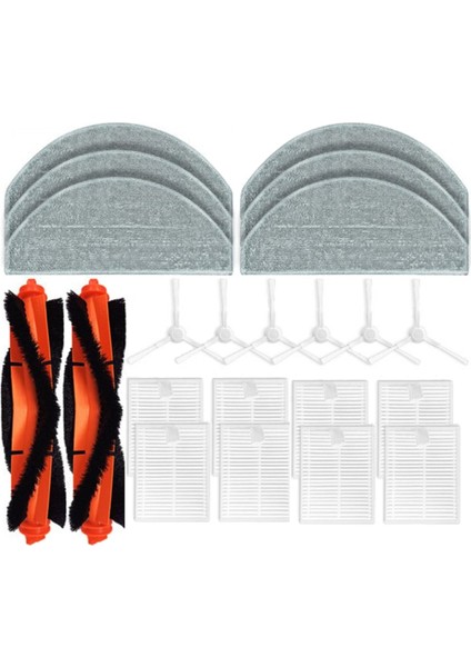 22 Adet Aksesuar Kiti Robot Vakum E10 B112/E12 Yedek Parçalar Ana Yan Fırça Hepa Filtre Paspas Bezi (Yurt Dışından)