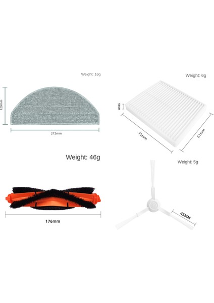 22 Adet Aksesuar Kiti Robot Vakum E10 B112/E12 Yedek Parçalar Ana Yan Fırça Hepa Filtre Paspas Bezi (Yurt Dışından) fiyatları