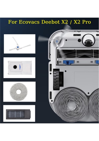 12 Adet Yedek Parçalar Deebot X2/x2 PRO/DEX86 Robotlu Süpürge Yan Fırça Hepa Filtre Paspas Bezi (Yurt Dışından) indirimleri