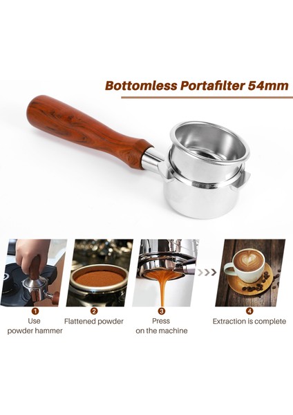 Barista Serisi ve Espresso Makineleri Için Dipsiz Portafilter 54MM, Filtre Sepetli Portafiltre (Yurt Dışından)