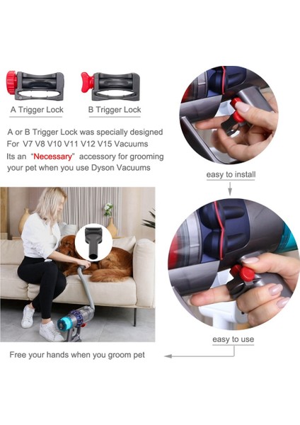 Vakumlu Pet Saç Fırçası Damat Aracı Kiti Için V11 V10 V7 DC30 DC33 DC40 ve Elektrikli Süpürge Için A (Yurt Dışından) modelleri