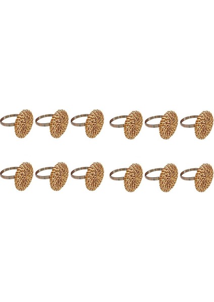 Güz Peçete Halkaları 12'li Set, Masa Ayarı Için Vintage Peçete Halkası, Düğün Için El Yapımı Rattan Peçete Halkaları Tutucu (Yurt Dışından)