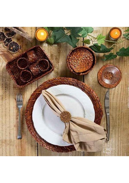 Güz Peçete Halkaları 12'li Set, Masa Ayarı Için Vintage Peçete Halkası, Düğün Için El Yapımı Rattan Peçete Halkaları Tutucu (Yurt Dışından) modelleri
