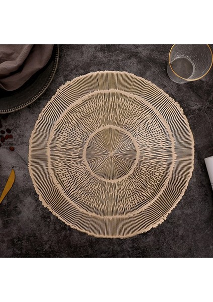 Masa Dekorasyonu Için Placemats Iskandinav Tarzı Yuvarlak Yemek Tabakları Pvc Mat Coaster Bardak Tutucu Gümüş (Yurt Dışından)