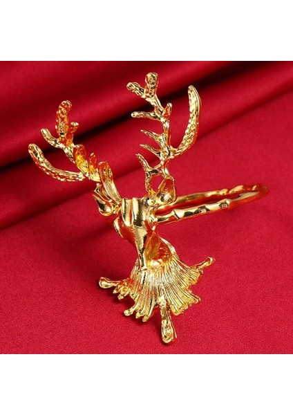 Peçete Halkaları Noel Ren Geyiği Kafası Peçete Halkaları Moda Alaşım Peçete Sahipleri Peçete Tokaları, 6 Adet, Gümüş (Yurt Dışından) fırsatları