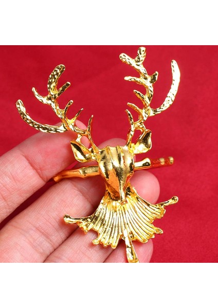 Peçete Halkaları Noel Ren Geyiği Kafası Peçete Halkaları Moda Alaşım Peçete Sahipleri Peçete Tokaları, 6 Adet, Gümüş (Yurt Dışından) indirimleri