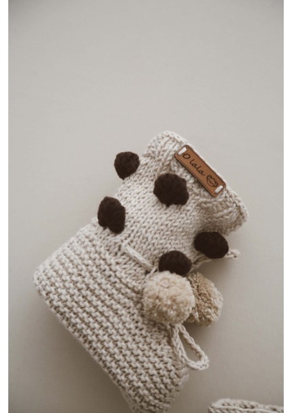 Ponponlu Örgü Patik Bebek 0-12 Ay