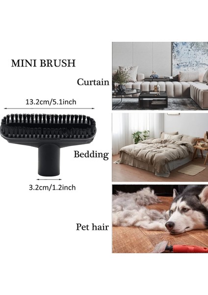 32MM (1-1/4 Inç) Mini Fırça Seti Aparatı Için Elektrikli Süpürge Ataşmanları Esnek Aralık Aparatı (Yurt Dışından)
