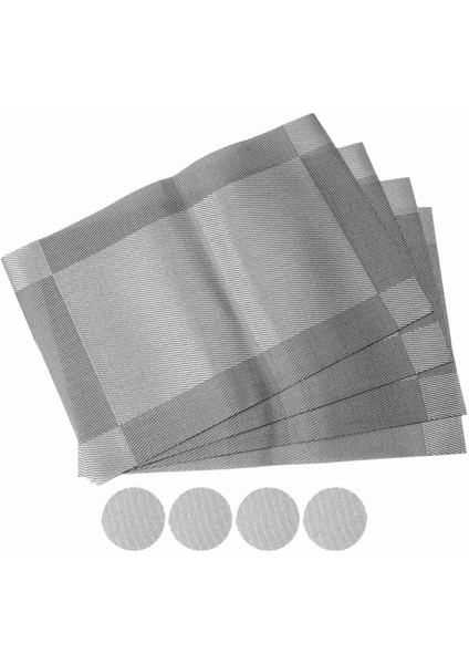 4'lü Servis Altlığı + 4 Bardak Altlığı ile Silinebilir Servis Altlığı 8'li Set, Servis Altlıkları Yıkanabilir, Su Geçirmez Pvc, Aşınmaya Dirençli Servis Altlığı (Yurt Dışından)