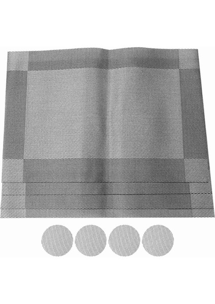 4'lü Servis Altlığı + 4 Bardak Altlığı ile Silinebilir Servis Altlığı 8'li Set, Servis Altlıkları Yıkanabilir, Su Geçirmez Pvc, Aşınmaya Dirençli Servis Altlığı (Yurt Dışından)