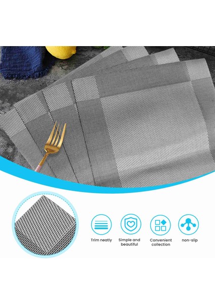 4'lü Servis Altlığı + 4 Bardak Altlığı ile Silinebilir Servis Altlığı 8'li Set, Servis Altlıkları Yıkanabilir, Su Geçirmez Pvc, Aşınmaya Dirençli Servis Altlığı (Yurt Dışından)