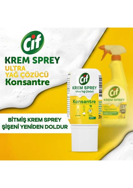 Krem Sprey Konsantre Ultra Yağ Çözücü Limon 70 ml