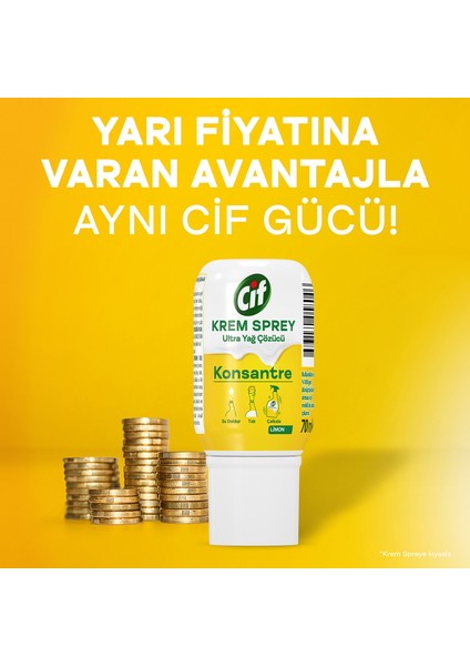 Krem Sprey Konsantre Ultra Yağ Çözücü Limon 70 ml