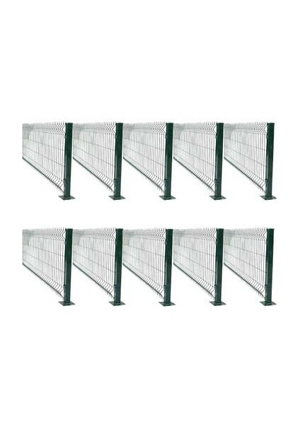 Pcm 10'lu Panel Çit Teli 75X250 cm Çift Telli Yeşil Avantaj Paketi (25 Metre)