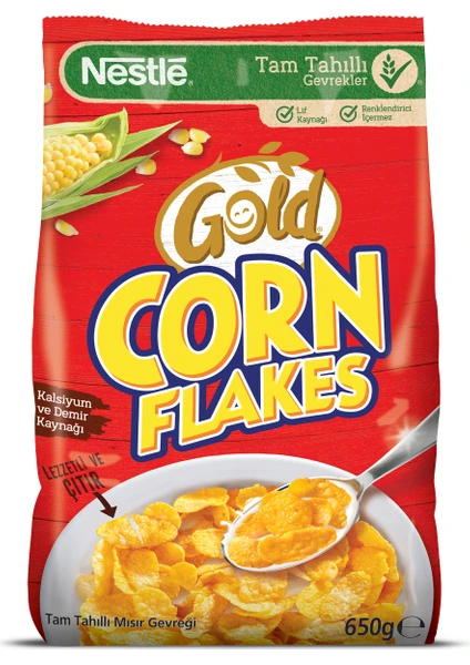 Nestlé Gold Corn Flakes Tam Tahıllı Mısır Gevreği 650 gr