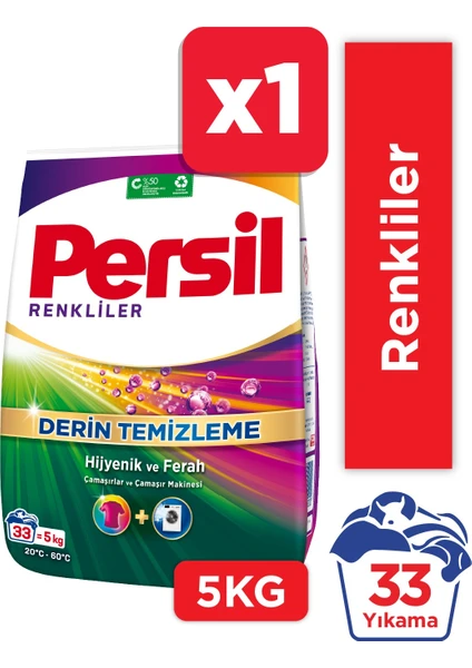 Toz Çamaşır Deterjanı Renkliler Için 5kg (33 Yıkama)