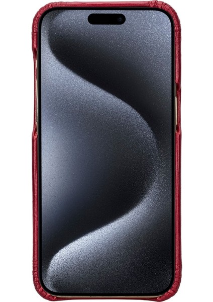 Apple iPhone 15 Pro Max Uyumlu Deri Arka Kapak F360 V4EF