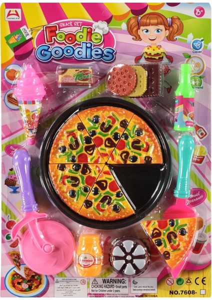 Berattoys 30 Pcs Kesilen Meyve Sebze ve Kesilen Tepsili Pizza Seti Oyuncak Meyve ve Pizza Mutfak Set