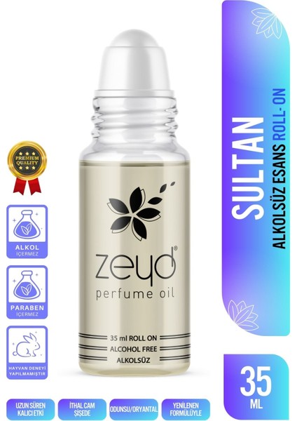 Sultan Kokulu Alkolsüz Esans 35 ml Parfüm Esansı Roll-on Edp Cep Parfüm Esansiyel Yağ