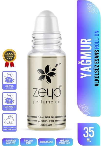 Yağmur Kokulu Alkolsüz Esans 35 ml Parfüm Esansı Roll-on Edp Cep Parfüm Esansiyel Yağ