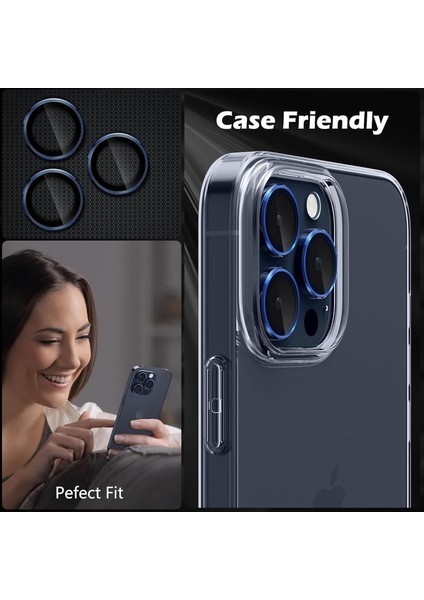 iPhone 15 Pro Max Uyumlu Kamera Lens Koruyucu Tam Kaplayan Temperli Hd Cam Kılıf Dostu Tasarım