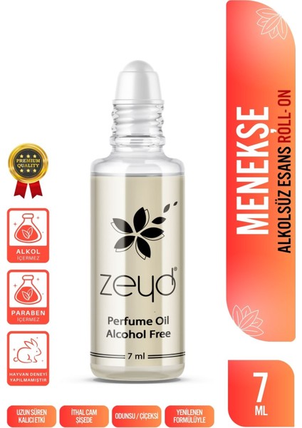 Menekşe Kokulu Alkolsüz Esans 7 ml Parfüm Esansı Roll-on Edp Esansiyel Yağ Zeyd