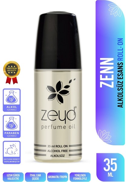 Zenn Kokulu Alkolsüz Esans 35 ml Parfüm Esansı Roll-on Edp Cep Parfüm Esansiyel Yağ