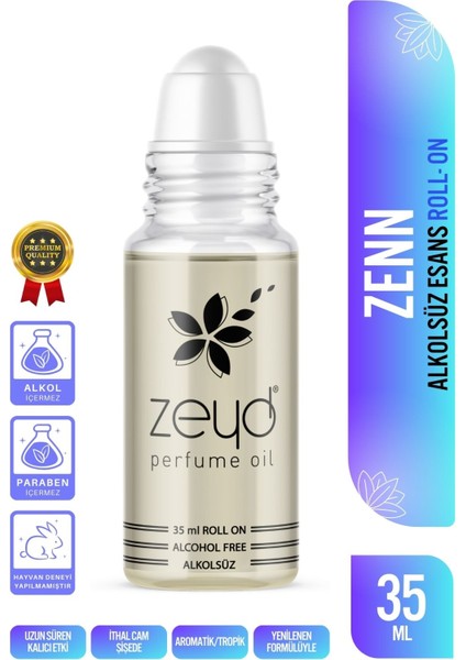 Zenn Kokulu Alkolsüz Esans 35 ml Parfüm Esansı Roll-on Edp Cep Parfüm Esansiyel Yağ