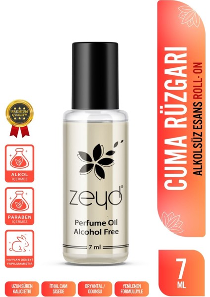 Cuma Rüzgarı Kokulu Alkolsüz Esans 7 ml Parfüm Esansı Roll-on Edp Esansiyel Yağ Zeyd