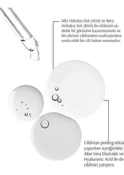 Canlandırıcı ve Cilt Tonu Eşitleyici Yüz Peeling Serum 30 ml (Aha 10% Bha 2%) modelleri