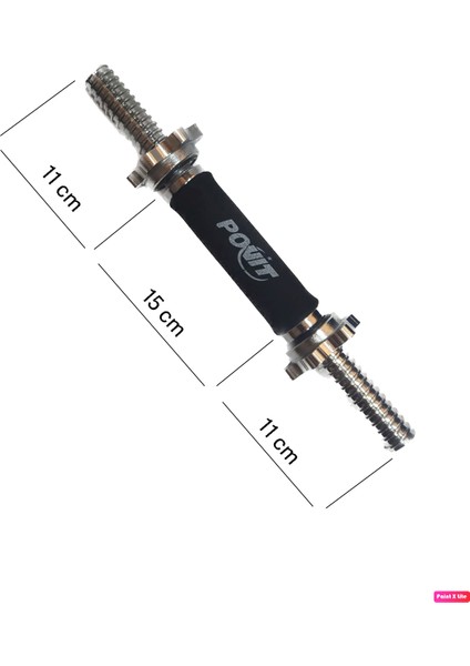 35 cm Içi Dolu Kısa Krom Bar Tahribat Önleyici Sünger Tutamaçlı 1660 Gram Düz Bar (Tek)