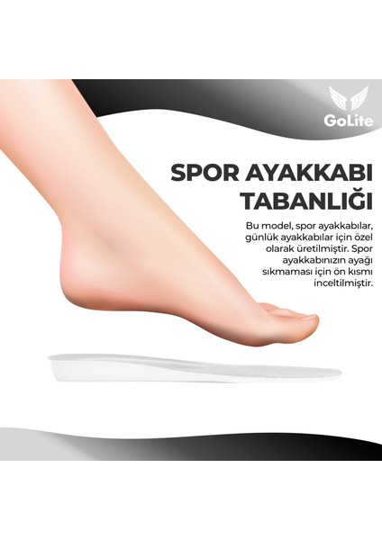 Spor Ayakkabı Tabanlığı, Günlük Memory Foam Hafızalı Sneaker Ayakkabı Tabanlık - M22 Beyaz - 35 Numara