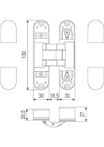 Gizli Menteşe Eclıpse 2.1 Mat Siyah