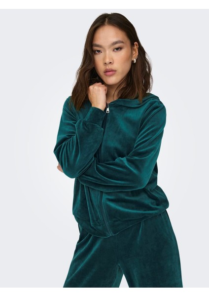 Kadın Kadife Kapüşonlu Sweatshirt - 15299670 fiyatları