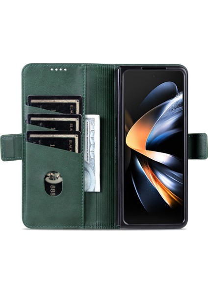 Samsung Galaxy Z Fold5 5g Koyu Yeşil Için Azns Buzağı Doku Kılıfı (Yurt Dışından)