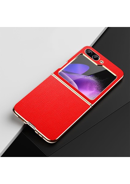 Samsung Galaxy Z Flip5 Mavi Için Elektroplat Litchi Kasası (Yurt Dışından) fiyatları