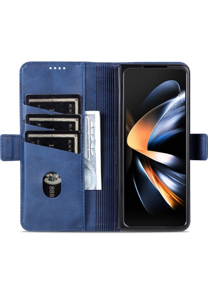 Samsung Galaxy Z Fold5 5g Koyu Mavi Için Azns Buzağı Doku Kılıfı (Yurt Dışından)