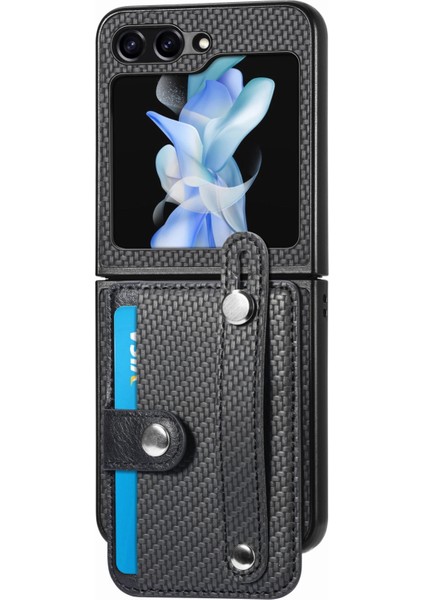 Samsung Galaxy Z Flip5 Siyah Için Bileklik Cüzdan Geri Telefon Kılıfı (Yurt Dışından) fiyatları