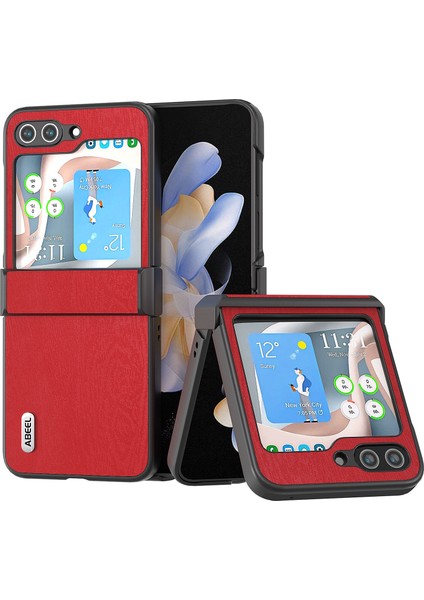 Samsung Galaxy Z Flip5 Kırmızı Için Abeel Ahşap Dokusu (Yurt Dışından)