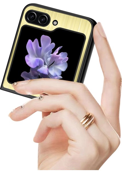 Samsung Galaxy Z Flip5 Altın Için Paslanmaz Çelik Telefon Kılıfı (Yurt Dışından) fiyatları