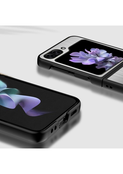 Samsung Galaxy Z Flip5 Altın Için Paslanmaz Çelik Telefon Kılıfı (Yurt Dışından) modelleri