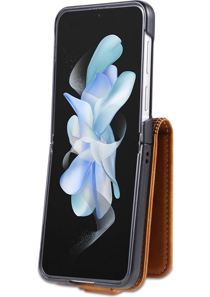 Samsung Galaxy Z Flip5 5g Açık Kahverengi Için Azns Buzağı Doku Kılıfı (Yurt Dışından)