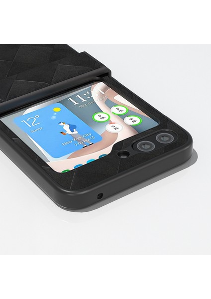 Samsung Galaxy Z Flip5 Siyah Için Abeel Weave Ekose Telefon Kılıfı (Yurt Dışından) fırsatları