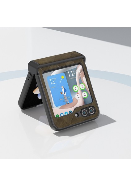 Samsung Galaxy Z Flip5 Green Için Abeeel Weave Ekose Telefon Kılıfı (Yurt Dışından) fiyatları