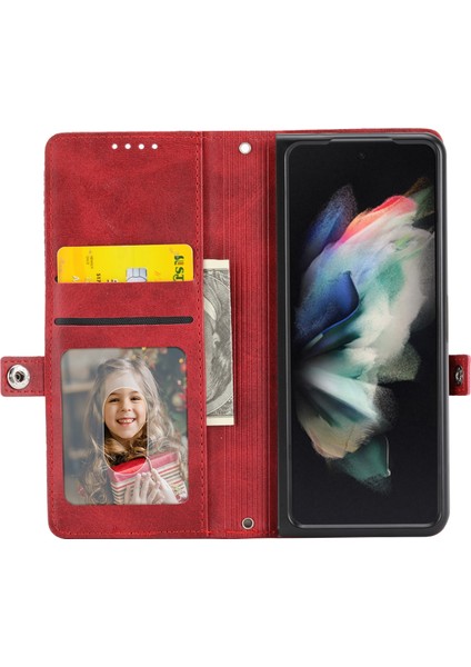 Samsung Galaxy Z Fold5 Için Kübik Doku Deri Kılıf (Yurt Dışından) fiyatları