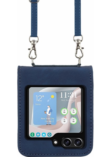 Samsung Galaxy Z Flip5 5g Mavi Için Pu Telefon Kasası (Yurt Dışından) fiyatları