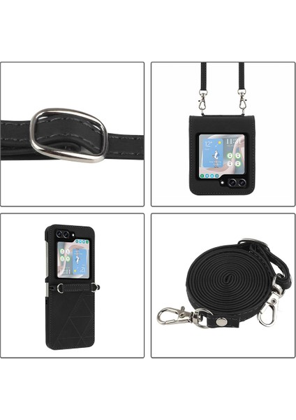 Samsung Galaxy Z Flip5 5g Siyah Için Pu Phone Kılıfı (Yurt Dışından) modelleri
