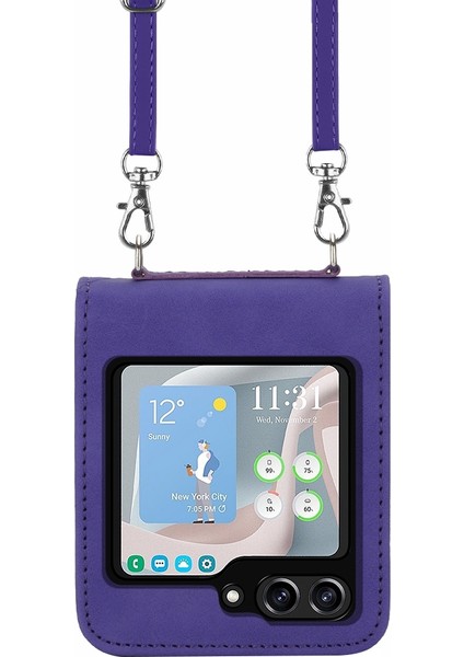 Samsung Galaxy Z Flip5 5g Mor Için Pu Telefon Kılıfı (Yurt Dışından) fiyatları