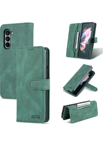 Azns Samsung Galaxy Z Fold5 Yeşil Için Cilt Pu+Tpu Kasası (Yurt Dışından)